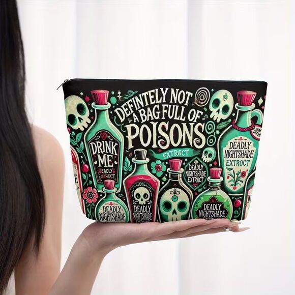 Definitely Not A Bag Full of Poisons Makeup Bag, Witchy Gifts for Women NEW - Picture 6 of 6
